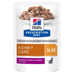 PATEE CHAT ADULT PRESCRIPTION DIETS K/D KIDNEY CARE BOEUF (sachet) - HILL'S