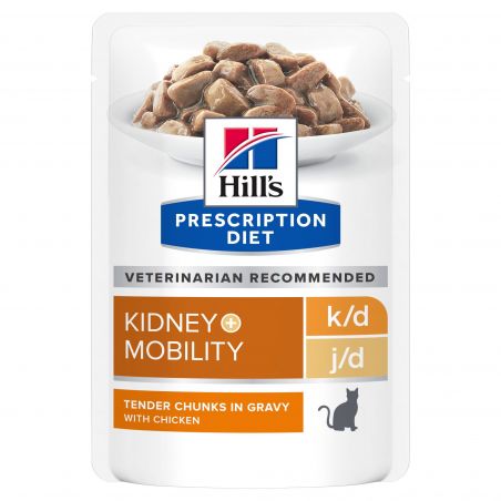 PATEE CHAT ADULT PRESCRIPTION DIETS K/D KIDNEY CARE + MOBILITY POULET (sachet) - HILL'S