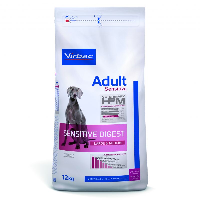 CROQUETTES CHIEN VETERINARY HPM DOG SENSITIVE LARGE & MEDIUM - VIRBAC