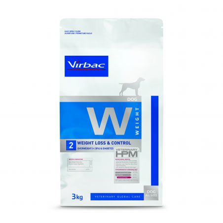 CROQUETTES CHIEN VETERINARY HPM DOG W2 WEIGHT LOSS & CONTROL- VIRBAC