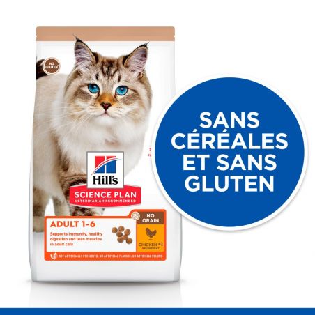 CROQUETTES CHAT SCIENCE ADULT POULET SANS CEREALES - HILL'S