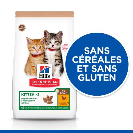 CROQUETTES CHAT SCIENCE PLAN KITTEN POULET SANS CEREALES - HILL'S