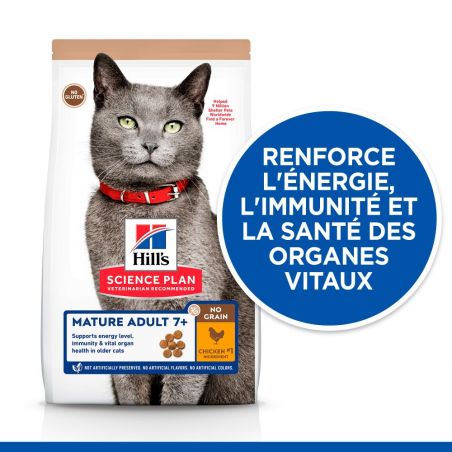 CROQUETTES CHAT SCIENCE PLAN ADULT MATURE POULET SANS CEREALES - HILL'S