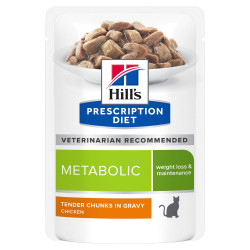 PATEE CHAT ADULT PRESCRIPTION DIETS METABOLIC POULET (sachet) - HILL'S