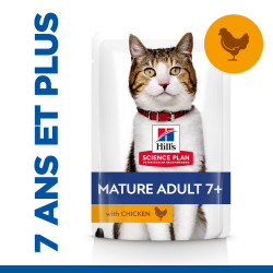 PATEE CHAT SCIENCE PLAN ADULT MATURE 7+ POULET (sachet) - HILL'S