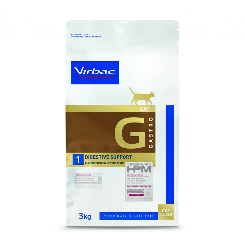 CROQUETTES CHAT VETERINARY HPM CATG1 DIGESTIVE SUPPORT - VIRBAC