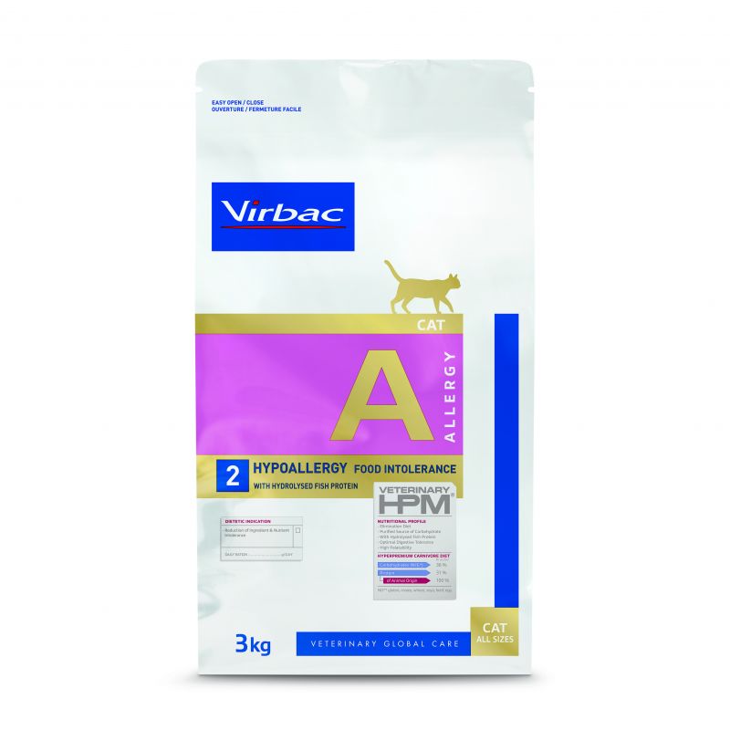 CROQUETTES CHAT VETERINARY HPM CAT A2 ALLERGY - VIRBAC