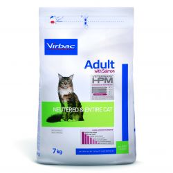 CROQUETTES CHAT VETERINARY HPM CAT ADULT NEUTERED & ENTIRE SAUMON - VIRBAC