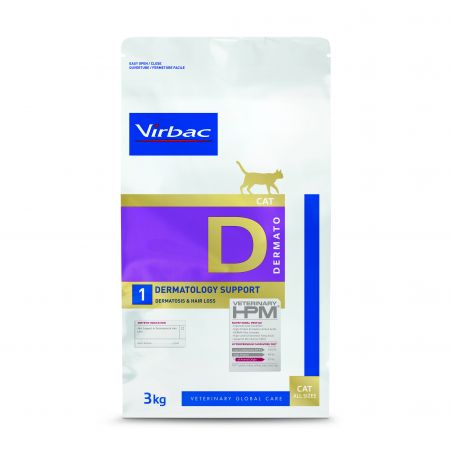 CROQUETTES CHAT VETERINARY HPM CAT D1 DERMATOLOGY - VIRBAC