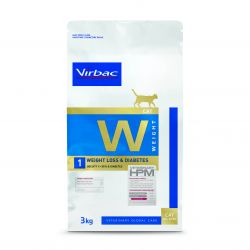 CROQUETTES CHAT VETERINARY HPM CAT W1 WEIGHT LOSS&DIABETE- VIRBAC