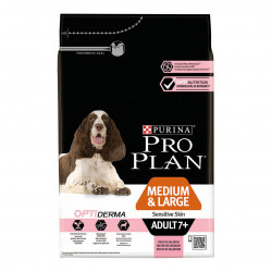 CROQUETTES CHIEN MEDIUM & LARGE ADULT 7+ SENSITIVE SKIN avec OPTIDERMA SAUMON - PURINA PROPLAN