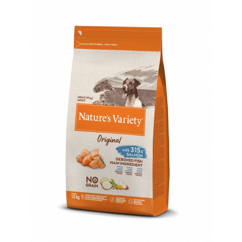 CROQUETTE ORIGINAL CHIEN MINI ADULTE SANS CEREALES SAUMON - NATURE'S VARIETY