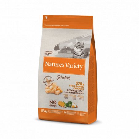 CROQUETTE SELECTED CHAT ADULTE STERILISE POULET - NATURE'S VARIETY