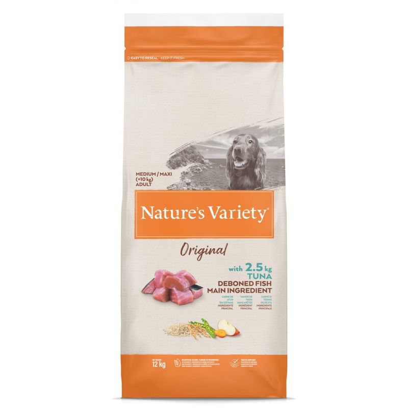 CROQUETTE ORIGINAL CHIEN MEDIUM ADULTE SANS CEREALES THON - NATURE'S VARIETY