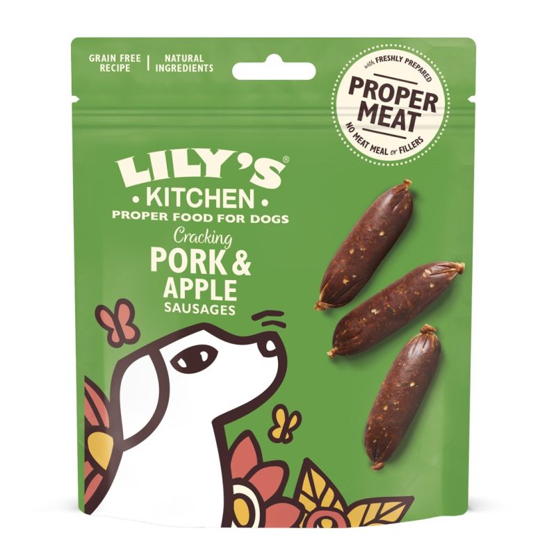 SAUCISSES CHIEN PORC POMME (sachet) - LILY'S KITCHEN