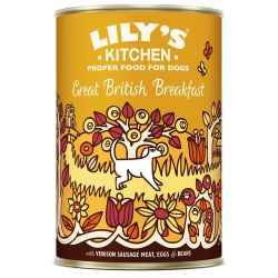 PATEE CHIEN GREAT BRITISH BREAKFAST SAUCE CHEVREUIL OEUF HARENG (boite) - LILY'S KITCHEN