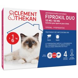 FIPROKIL DUO CHATmoins de 4 KG - CLEMENT THEKAN