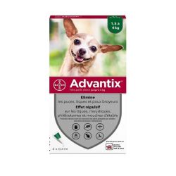 PIPETTES ANTIPARASITAIRE CHIEN ADVANTIX 0,4 ML (1,5-4 kg) - BAYER