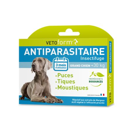 Pipettes antiparasitaires grand chien - Vetoform