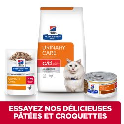 CROQUETTES CHAT ADULT PRESCRIPTION DIETS C/D URINARY STRESS POULET - HILL'S