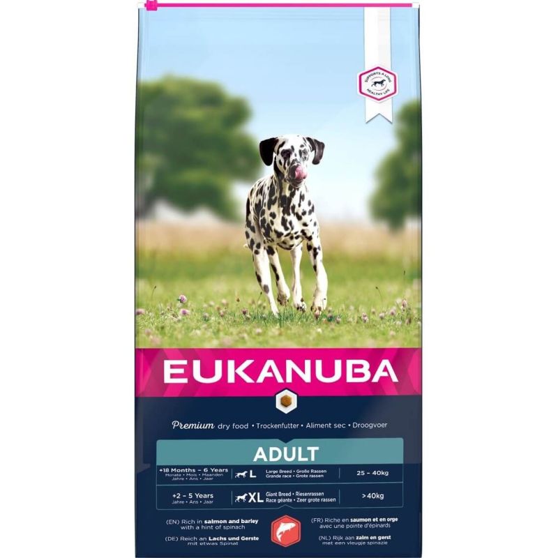 CROQUETTES CHIEN ADULT SAUMON LARGE - EUKANUBA