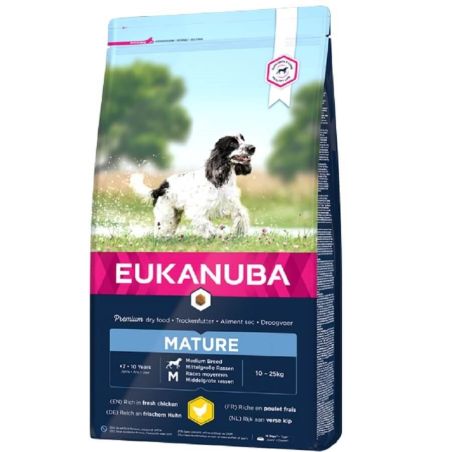 CROQUETTES CHIEN MATURE MEDIUM POULET - EUKANUBA