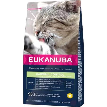 CROQUETTES CHAT ADULT HAIRBALL CONTROL - EUKANUBA