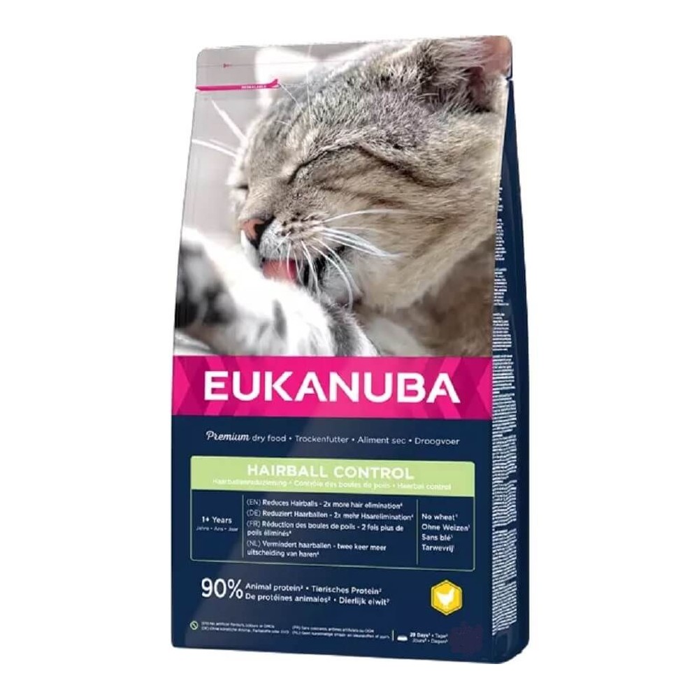 CROQUETTES CHAT ADULT HAIRBALL CONTROL - EUKANUBA