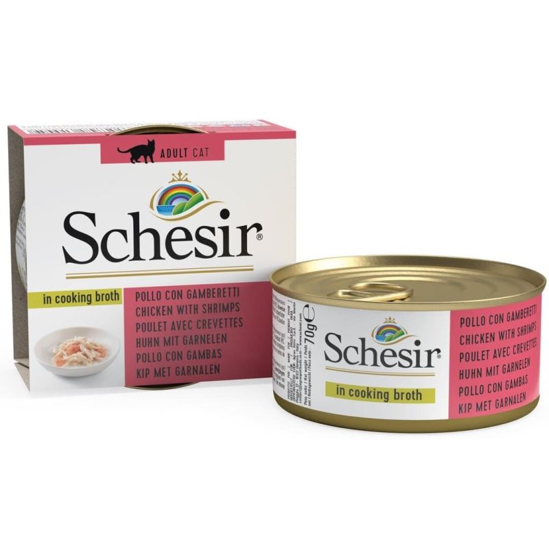 Bouillon poulet/crevette chat (boite 70g) - SCHESIR