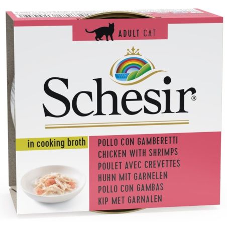 Bouillon poulet/crevette chat (boite 70g) - SCHESIR