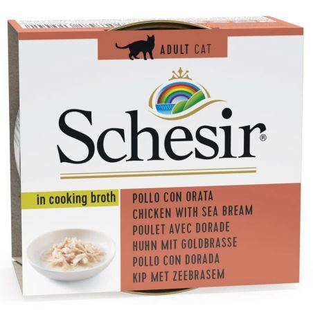 Bouillon poulet/daurade chat (boite 70g) - SCHESIR