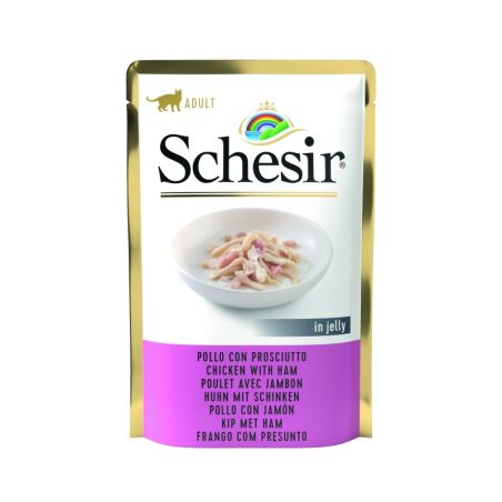 Pâtée en gelée poulet/jambon chat (sachet 85g) - SCHESIR