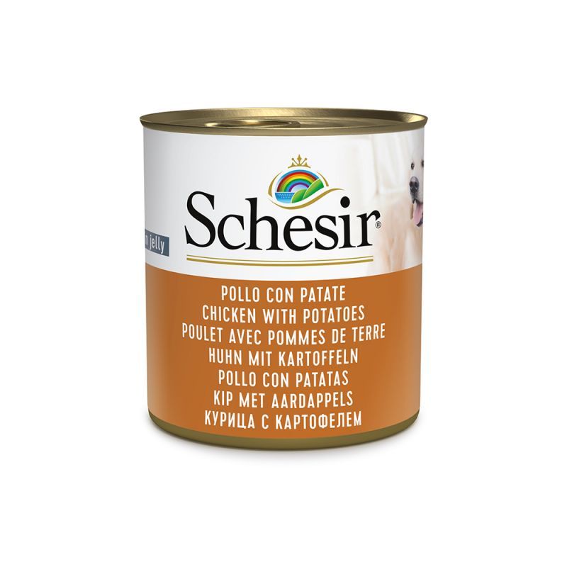 Pâtée en gelée Poulet/Pomme de terres chien (boite 285g) - SCHESIR