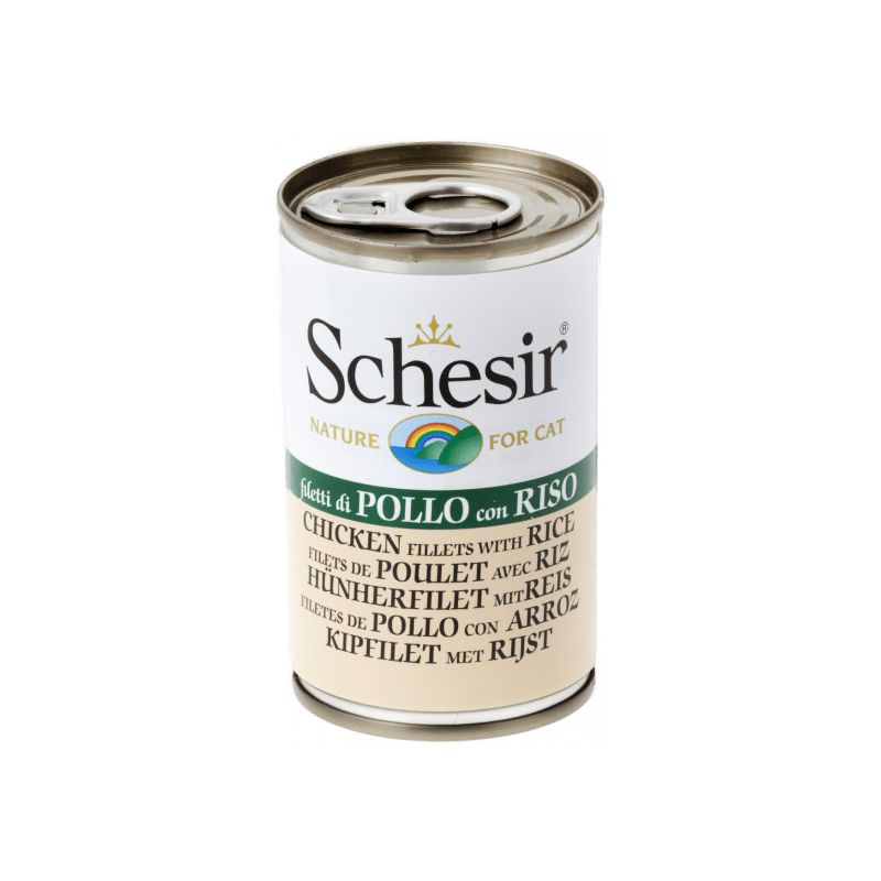 Pâtée en gelée poulet/riz chat (boite 140g) - SCHESIR