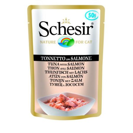 Pâtée en gelée thon/saumon chat (sachet 50g) - SCHESIR