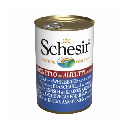 Pâtée, naturel filet de thon/blanchailles chat (boite 140g) - SCHESIR