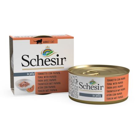 Pâtées morceaux thon/papaye chat (boite 75g) - SCHESIR