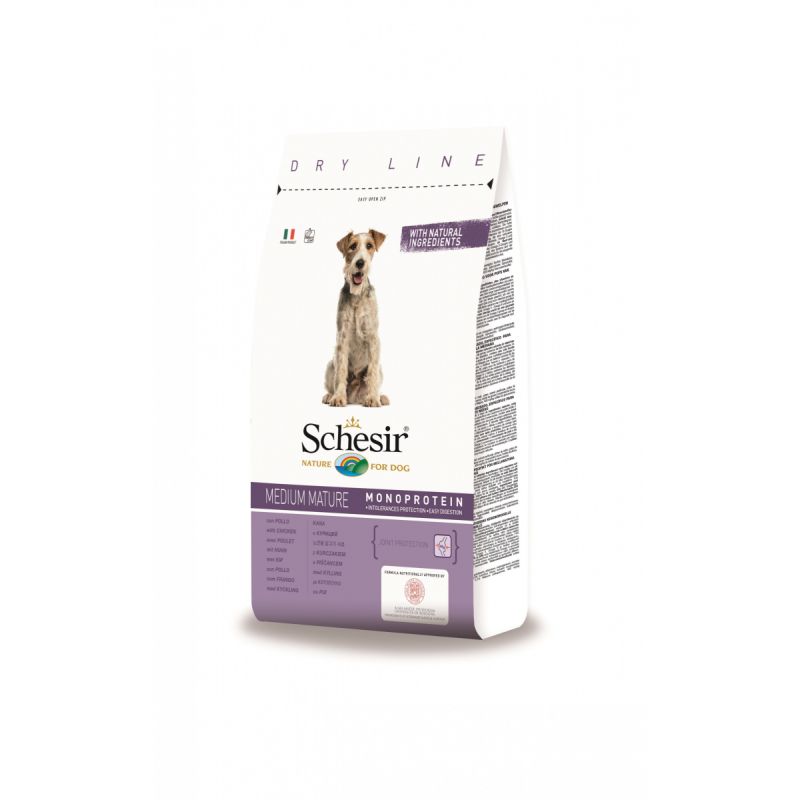 Croquettes chien medium senior poulet - Schesir