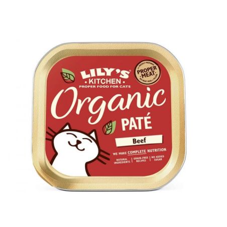 PATEE CHAT ORGANIC BOEUF BIO (barquette) - LILY'S KITCHEN