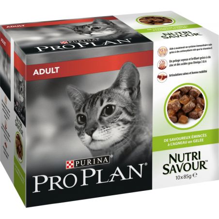 PATEE CHAT ADULT NUTRISAVOUR gelée AGNEAU - PURINA PROPLAN