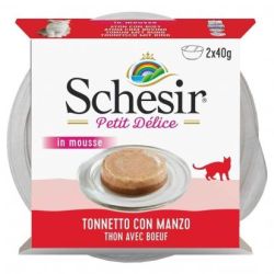 Paté en Mousse Petit Délice, Thon et Boeuf pour Chat - SCHESIR