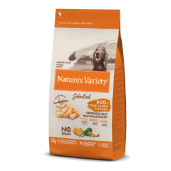CROQUETTE SELECTED CHIEN MEDIUM / MAXI ADULTE SANS CEREALES POULET - 2kg -NATURE'S VARIETY