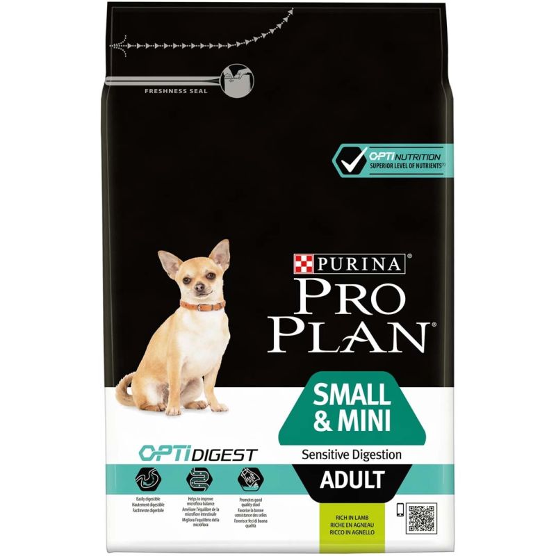 CROQUETTES CHIEN SMALL & MINI adult SENSITIVE SKIN avec OPTIDIGEST AGNEAU - PURINA PROPLAN