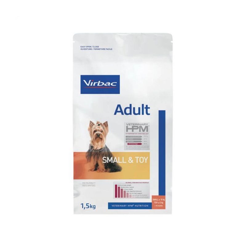 CROQUETTES CHIEN VETERINARY HPM DOG ADULT SMALL & TOYS - VIRBAC