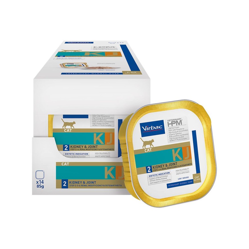 PATEE VIRBAC VETERINARY HPM KJ2 EARLY KIDNEY & JOINT CHAT 14 X 85 G