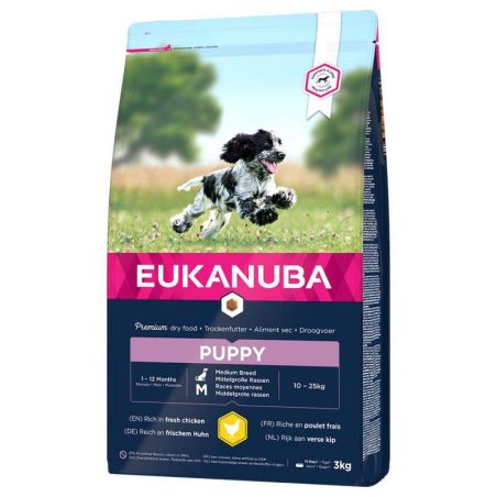 CROQUETTES CHIEN PUPPY JUNIOR MEDIUM - EUKANUBA