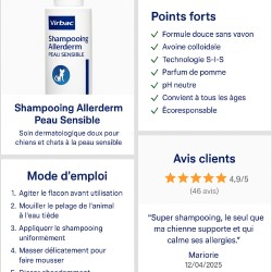 Shampooing Allerderm peau sensible - Virbac