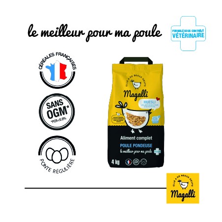 Magalli aliment Francais poules pondeuse Bleu Blanc Coeur cereales france