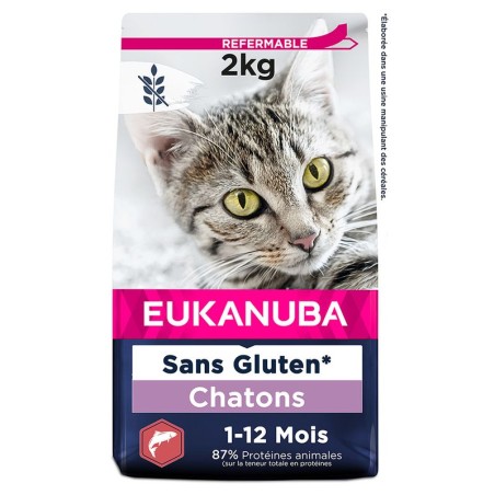 Eukanuba Croquettes Chaton - Sans céréales Saumon