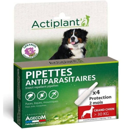 Pipettes Actiplant'3 - Grand Chiens  L 30kg  - Bio